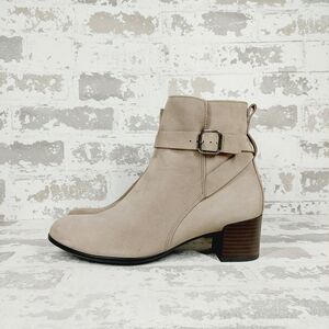 New ECCO Beige Leather Dress Classic 35 mm Buckle Ankle Boot F101